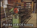 Racks of 4130 tubing.