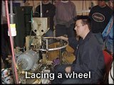 Lacing a wheel.